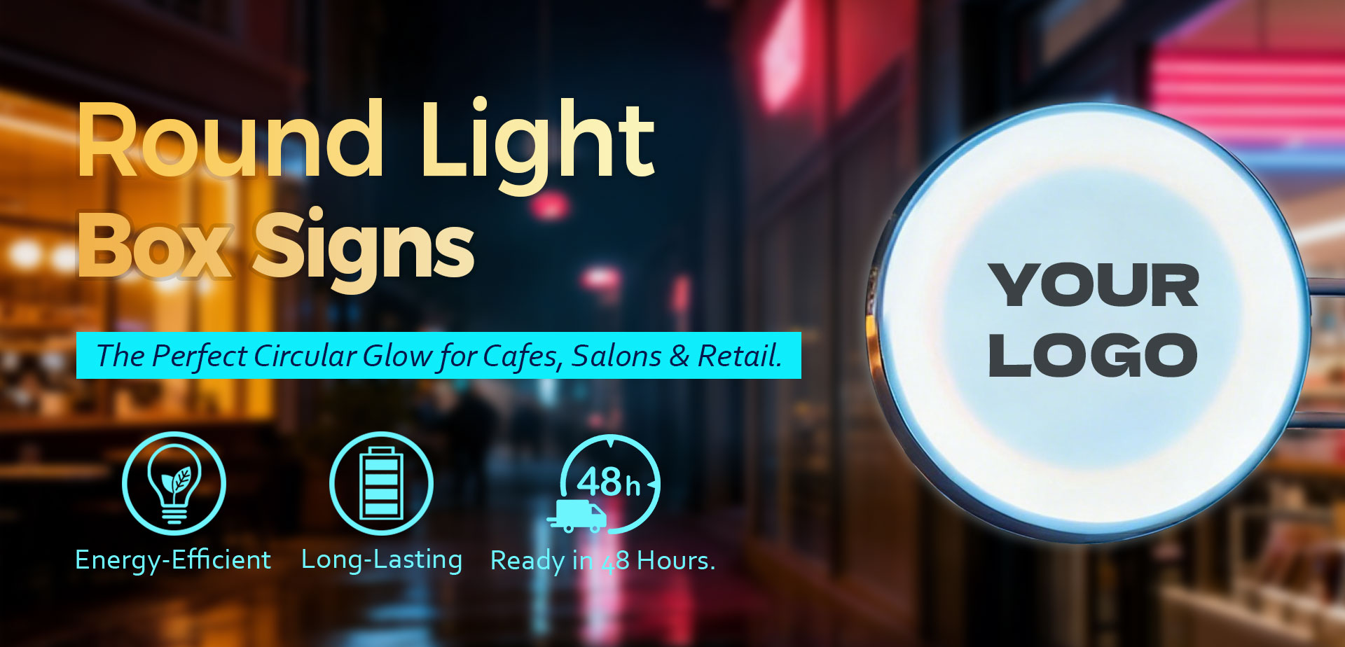 Round Light Box Signs