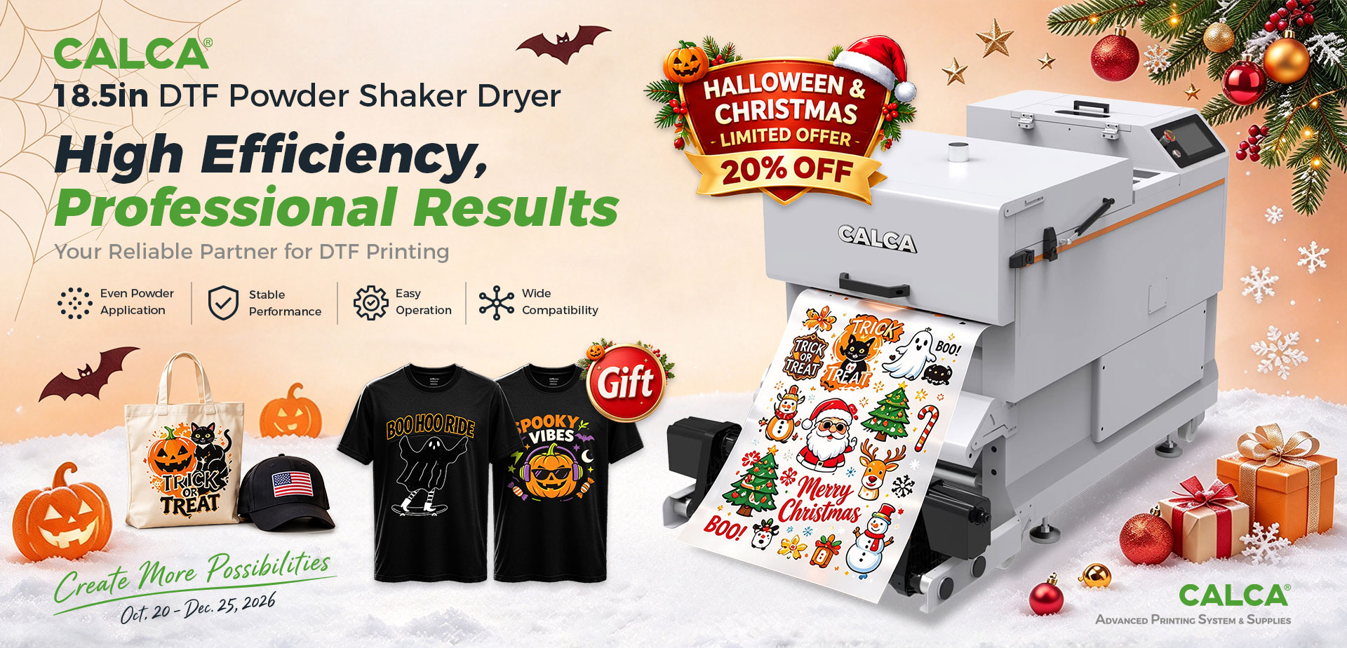 CALCA 18.5in DTF Powder Shaker Dryer Halloween 30% OFF Promotion