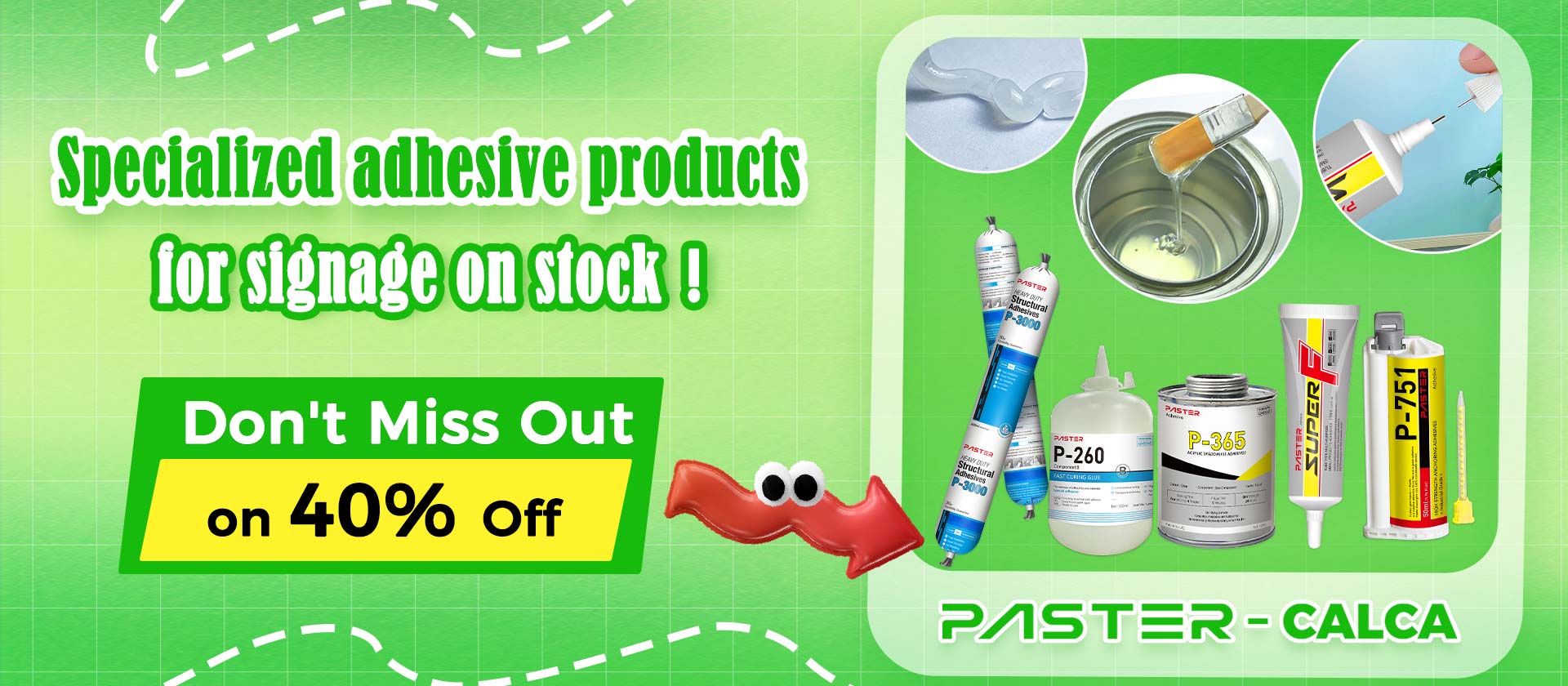 Specialized adhesive products for signage on stock