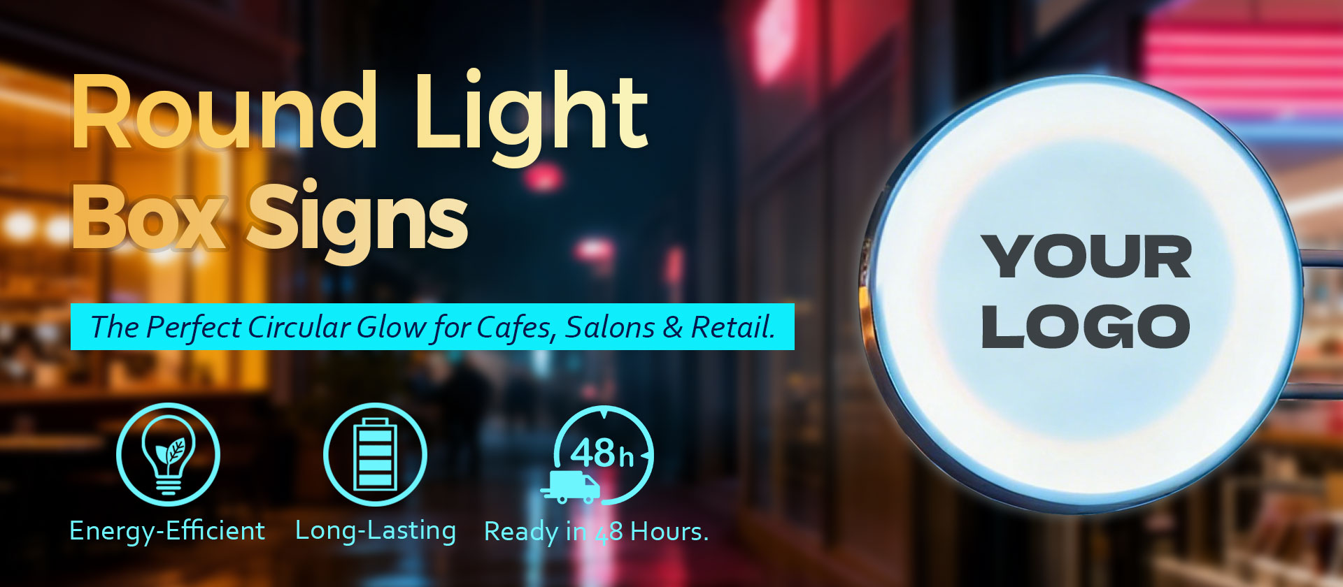 Round Light Box Signs