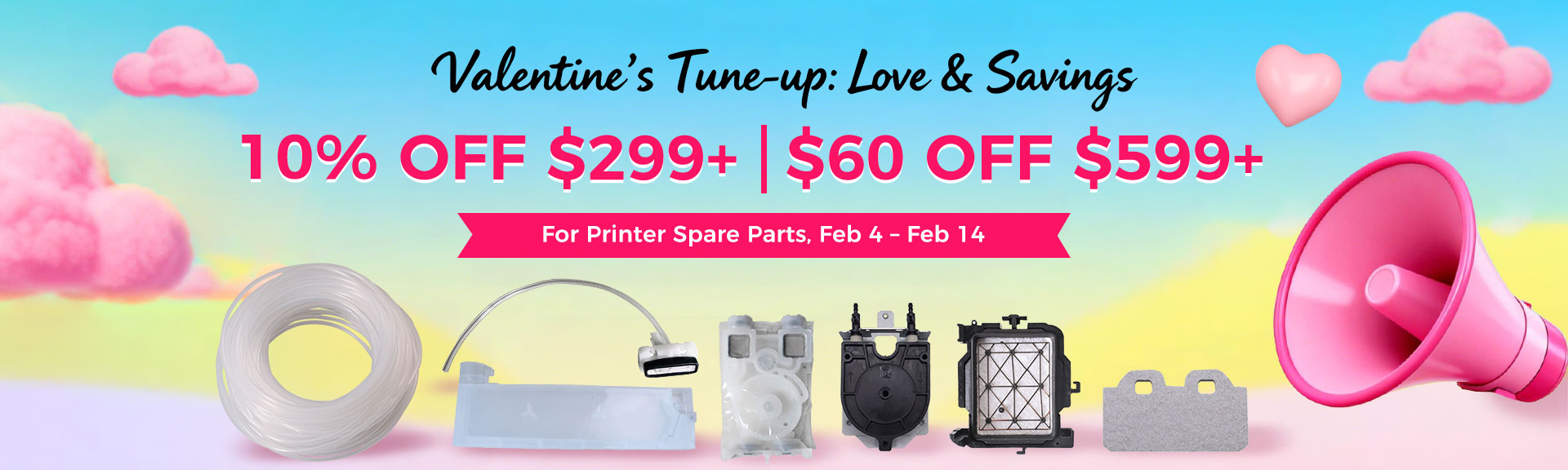 All Ink System Spare Parts orders 10% off over $99