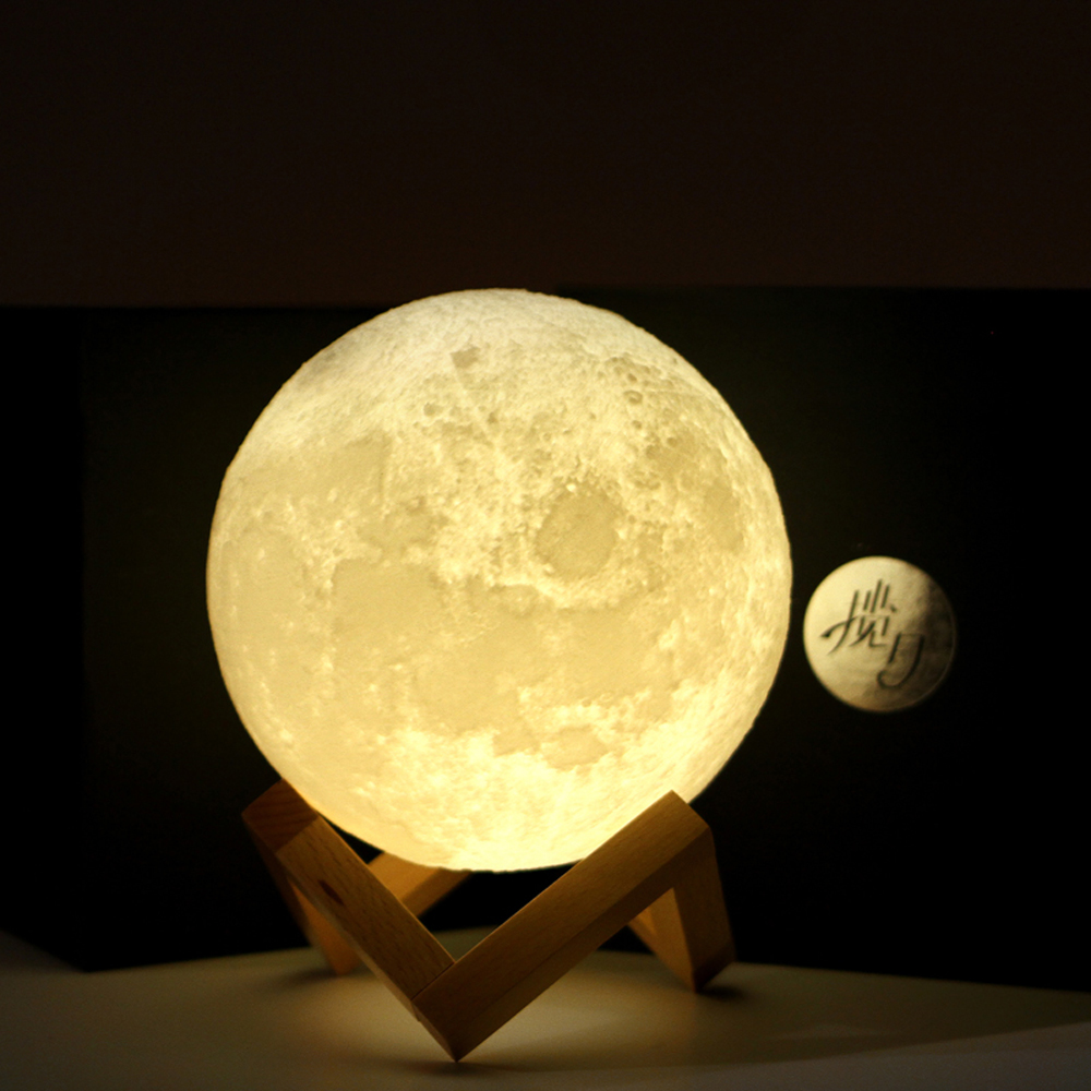 2017 10cm 3D Moon Lamp USB LED Night Light Moonlight Gift Touch Sensor ...