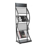 K Style Iron Literature Display Rack With 4 Pockets