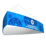 12ft Curved Triangle Hanging Banner with Stretch Double Sides Fabric Graphics