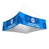 12ft Curved Square Hanging Banner with Double Sides Stretch Fabric Graphics