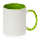 Taza con recubrimiento de dos tonos para sublimación de 11 oz (Interior y mango de color).