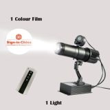 20W Indoor Black Remote Control LED Gobo Projector Advertising Logo Light (with Custom Rotating Glass Gobos)