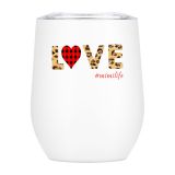 12oz Stainless Steel Red Wine Tumbler Mugs with Sublimation Coating and Direct Drinking Lid