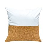 15.75"*15.75" Sublimation Blanks Short Plush Stitching Cork Pillowcase (Half Cork Stitching) Double Sided Printable