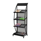 Rack Display de Hierro para Literatura Tipo S con 4 Bolsas