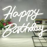 Happy Birthday Integrative Neon Sign for Birthday Party Decoration USB, Size 42x30cm