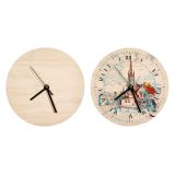 CALCA 20pcs 11.8" Sublimation Blank PlyWood Round Wall Clock Decor DIY Heat Transfer Press Printing