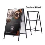 60*80cm Single/Double-Sided Outdoor Iron Snap Frame Board Sign Stand Board Poster Display Rack(only Stand)