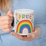 Creative Rainbow 11oz White Mug Fun Cartoon Rainbow Pride Pattern Mug, Coffee Cup, And Casual Home Ceramic Milk Cup. Commemorative Gift IFor Family, Children, Friends, And Lovers - Unique Gift For Valentine´s Day, Birrthdays, Christmas, Festivals
