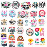 30pcs Iron on Transfers DTF Transfers Ready to Press Transfer Making Stickers Iron on Decals for T Shirts Hoodie Bags DIY Crafts- The Mother´s Day