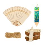 CALCA Spot 10 SET Wooden Blank Pencil Shaped Bookmark for DIY Wooden Painting Wooden Home Hanging Decor