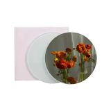 US Stock, CALCA 120 Pcs Sublimation Blank Glass Coasters, 3.9 Inch Rounde Insulated Photo Coasters with Foot Pads