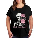 Dark Sweetheart Rose Skull Print Casual Cotton T-Shirts Unisex Tee Shirt Men Women Creative Oversize T-shirt Female Girls Gifts