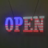 US Flag Design 40" x 14" LED Open Sign – Ultra-Bright Pixel Lamp for Storefront Window, Glass Door & Wall Display – Plug & Play, 50,000-Hour Life