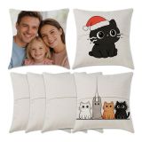 CALCA 4PCS 15.75"x15.75" Blank Linen Pocket Pillowcase Cushion Covers - Sublimation & DTF Printable for Custom Designs