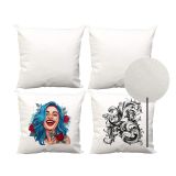 US Stock CALCA 10 Pack White Linen 3D Sublimation Pillow Case Blanks 15.75" x 15.75" Fashional Cushion Cover Throw Pillow Covers with Invisible Zippers for DTF/HTV Printing