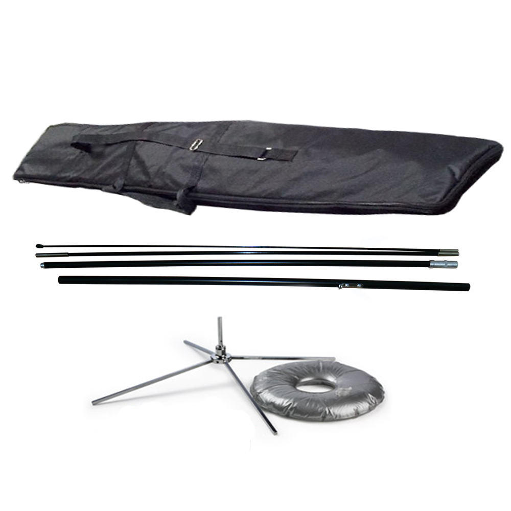 15 ft Pole with Cross Base and Water Bag Flag Banner Stand