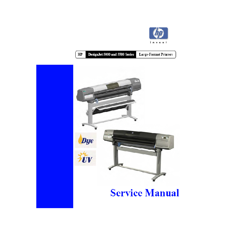 HP DesignJet 5000 5500 Large Formart Printer Plotter English Service Manual