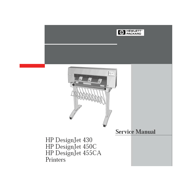 HP Designjet 430 450C 455CA Plotter English Service Manual/Maintenance Manual