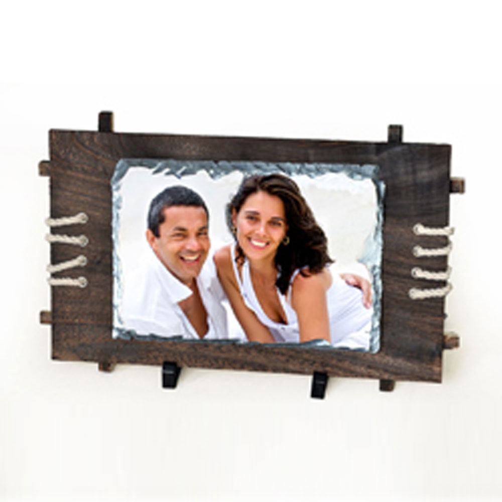 Round Sublimation Photo Slate  with Wood Frame (30 x 30CM)