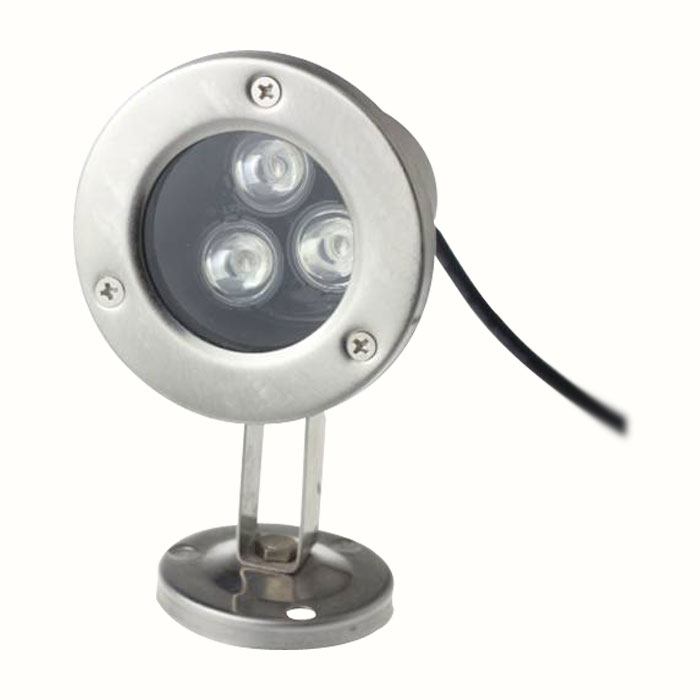 12V 3x1W RGB Silver Underwater Lamp