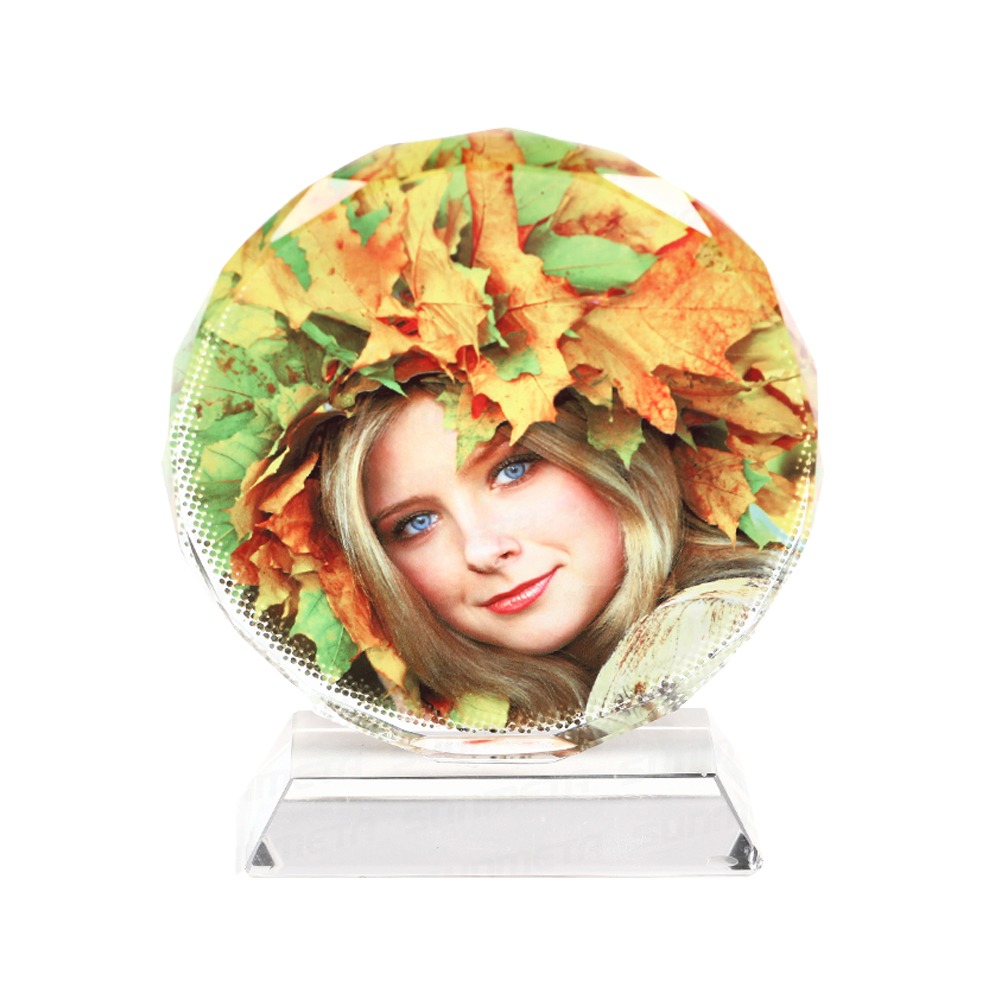 Sublimation Coating Blank Crystal DIA 100 Sunflower