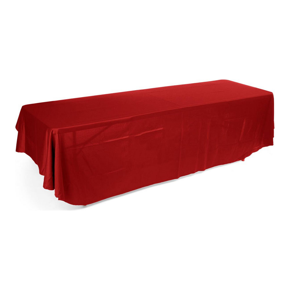 8ft(3) Full Length Sides Rounded Corner Table Throws  Red 