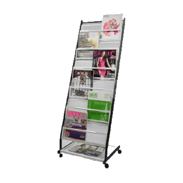 J Style Iron Literature Display Rack With 6 Pockets