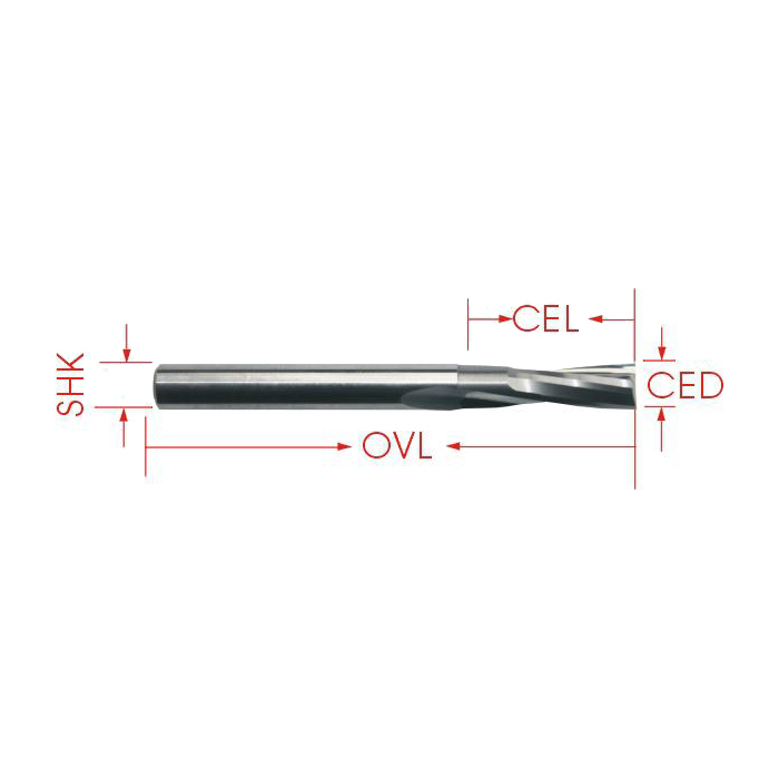 Solid Carbide 2 Flute Long Spiral CNC Cutting Bits