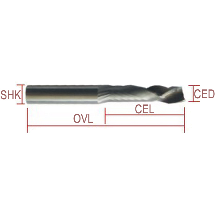 1 Flute Up & Down Cut Flute Spiral CNC Router Cutting Bits