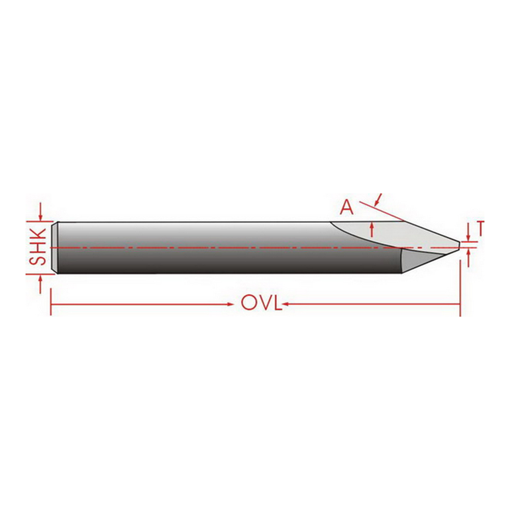 1 Straight Flute Flat Bottom Engraving Bits