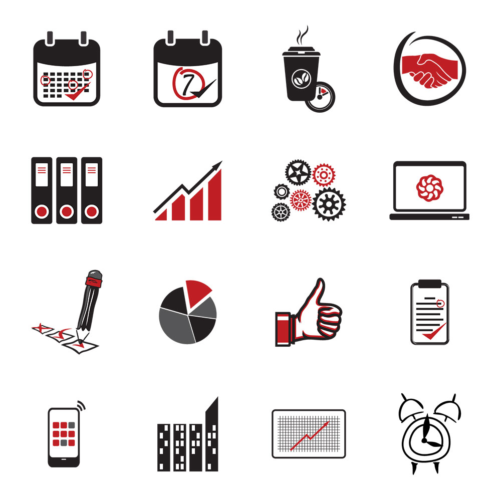 Business Flat Metro Style Icon Set (Free Download Illustrations)