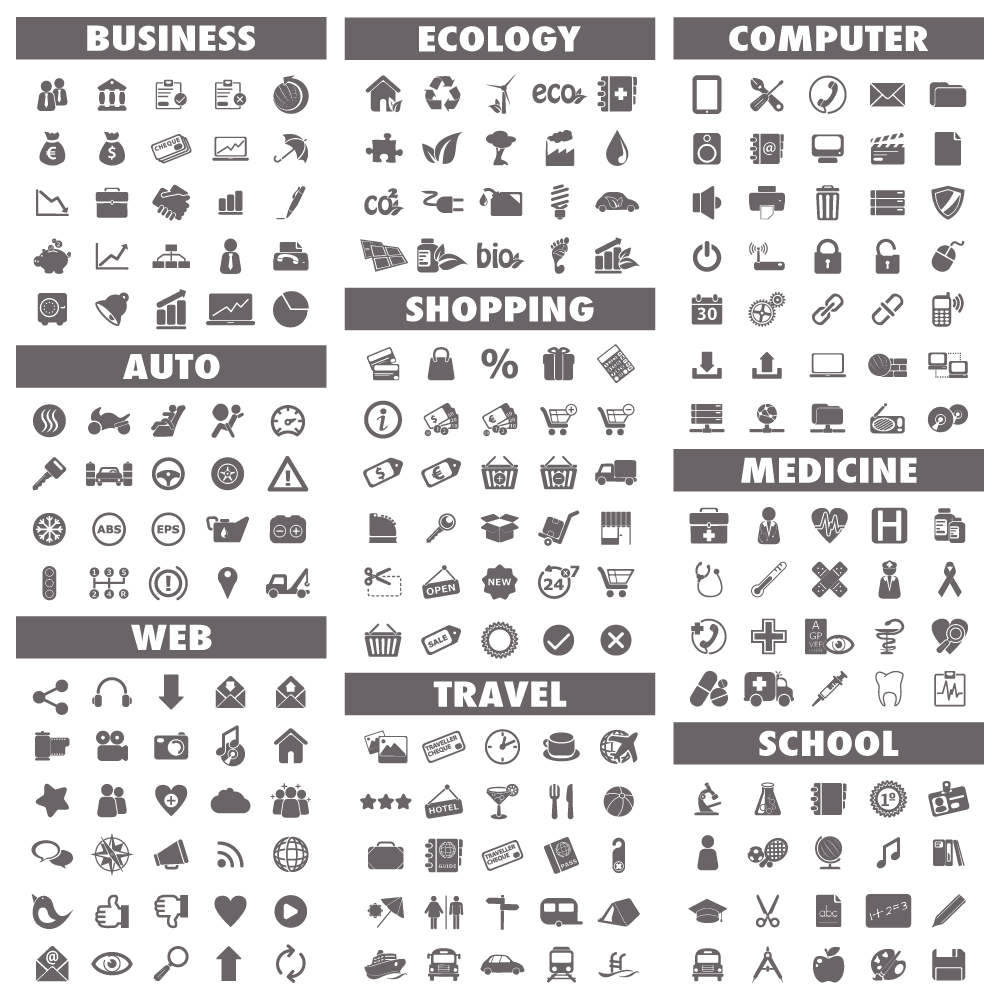 Universal Web Vector Flat Icon Set (Free Download Illustrations)
