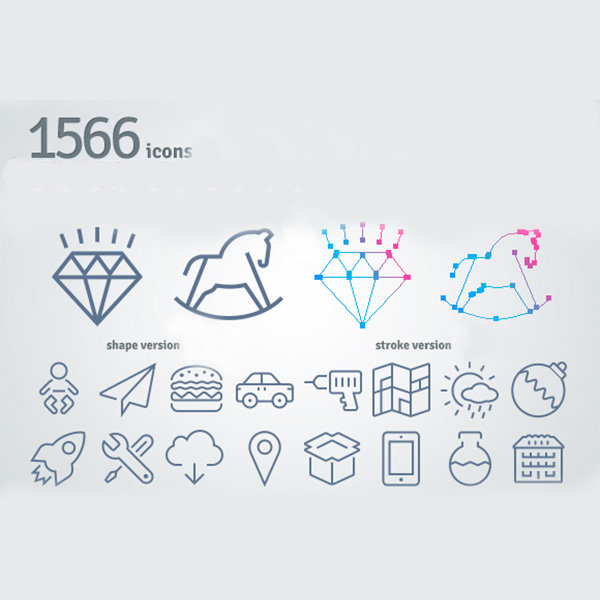 1566 Thin Line Icons (Free Download Illustrations)