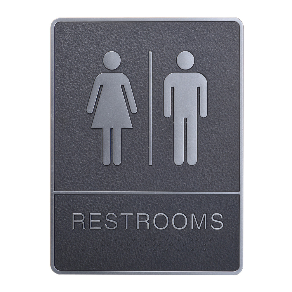 Male/ female, Toilet, Restroom Signs With Braille, ABS New Material