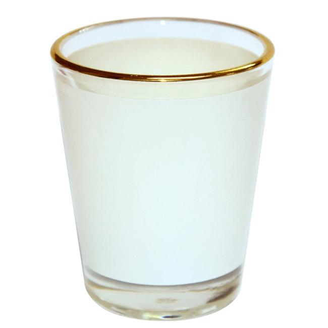 1.5 OZ Shot Wine Glass Cup with Golden Rim for Subliamtion Printing