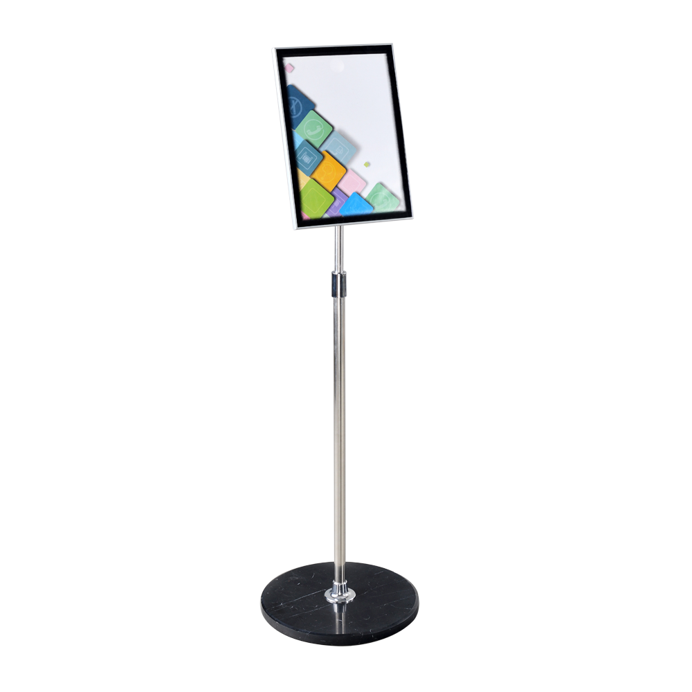Pedestal Sign Stand Adjustable Height Display Frame