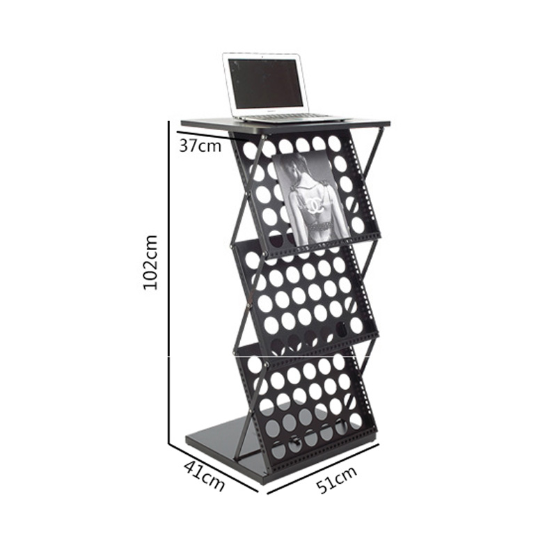 Folding Brochure Podium Collapsible Rack Literature Stand