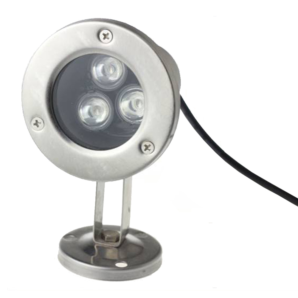 85-265VAC 3x1W RGB Underwater Lamp Silver