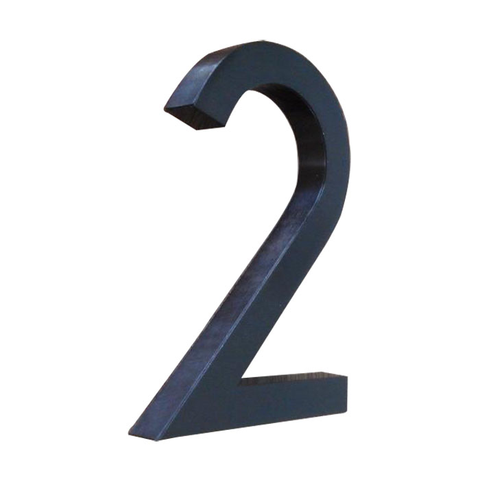 Modern Titanium Black Stainless Steel Numbers