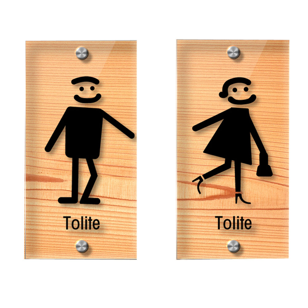 Male, Female, Transparent Restroom Signs, Toilet Signs