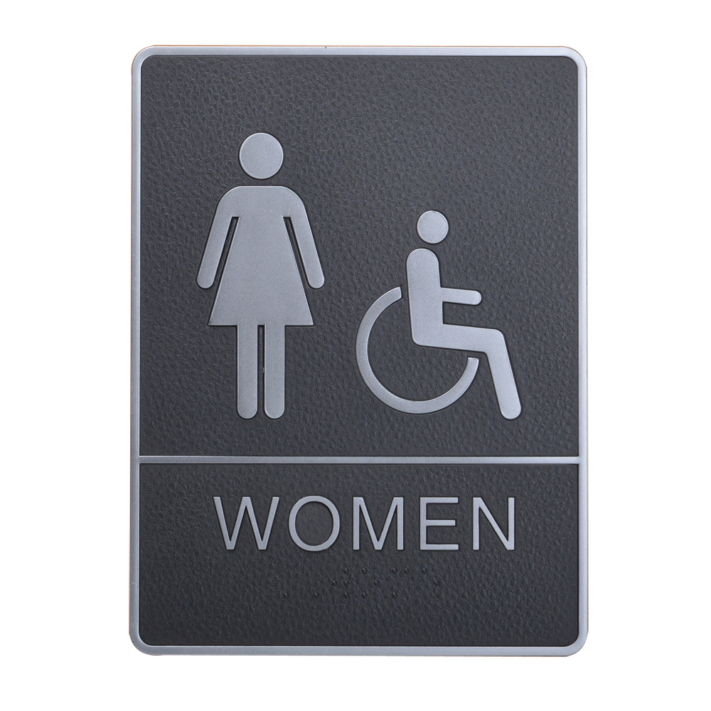 Female / Disabled, Toilet, Restroom Signs With Braille, ABS New Material