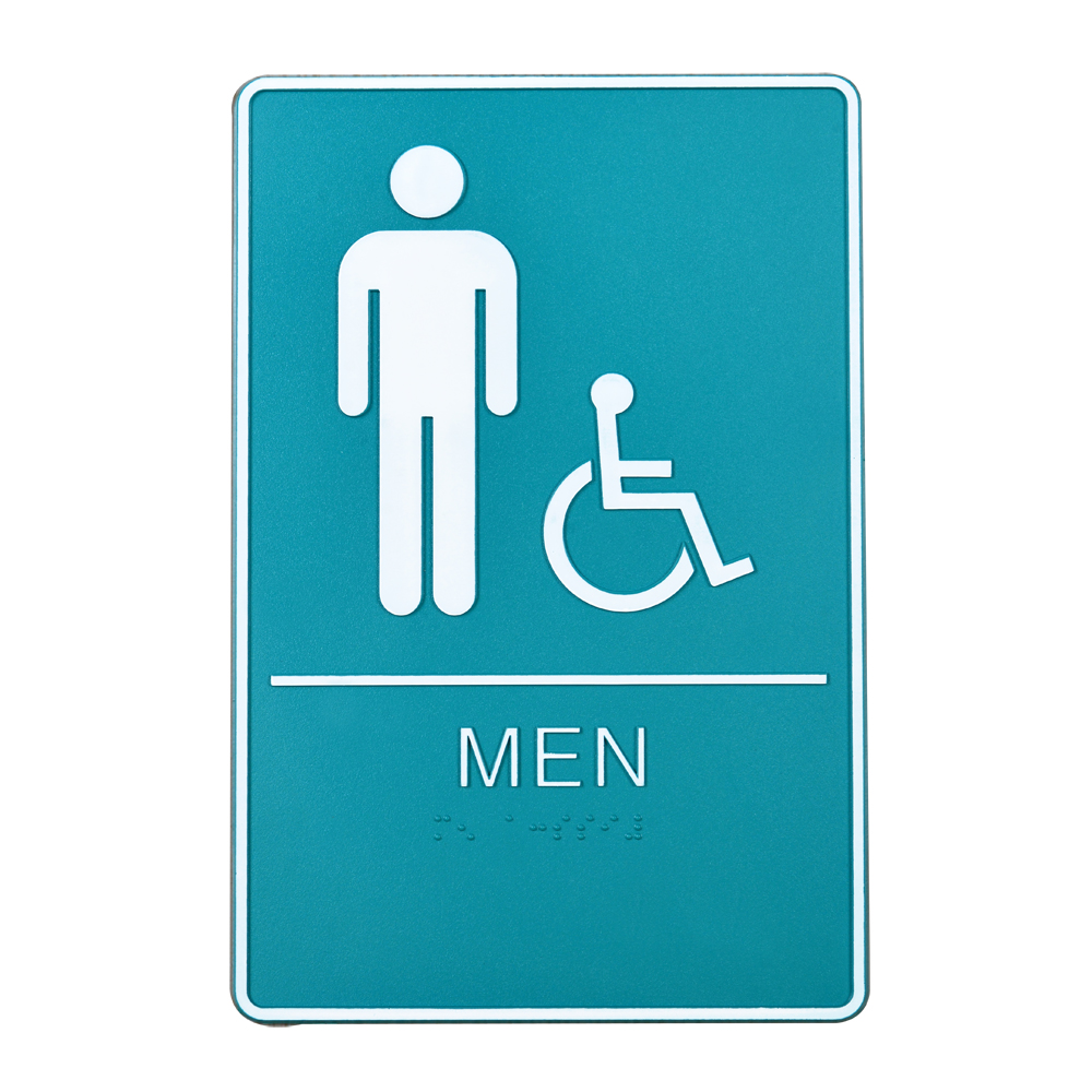 Male / Disabled, Toilet, Restroom Signs With Braille, ABS New Material