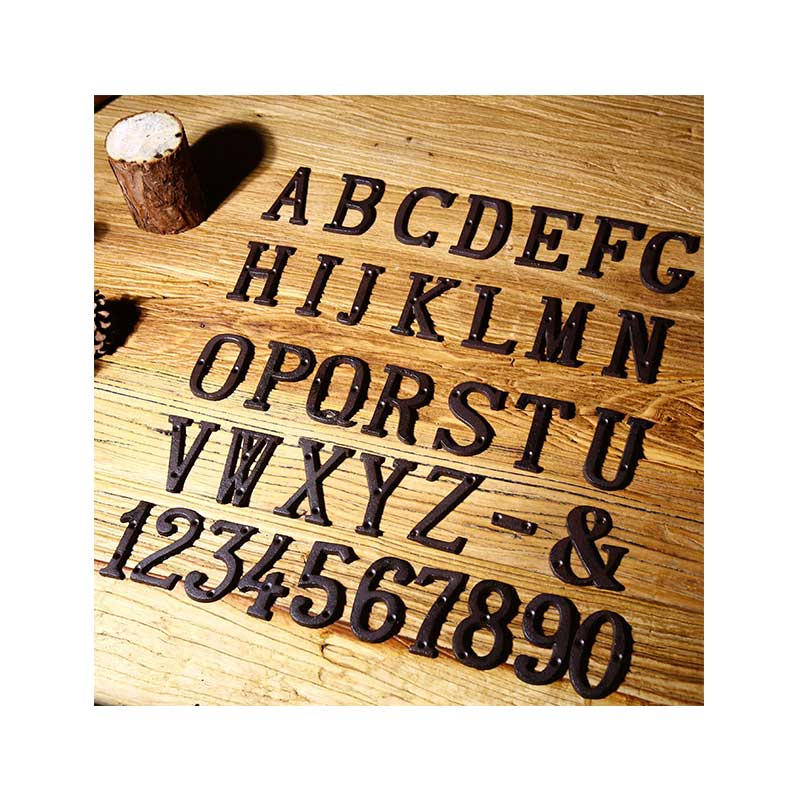 Cast Wrought Iron Black Antique House Door Alphabet Letters and Numbers