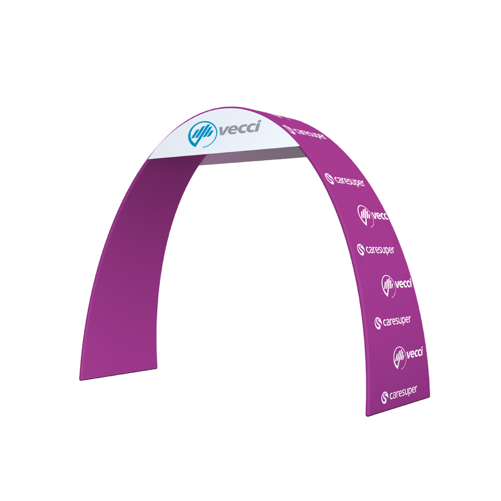 Fabric Tension Singular Arch Banner Display with Custom Graphic